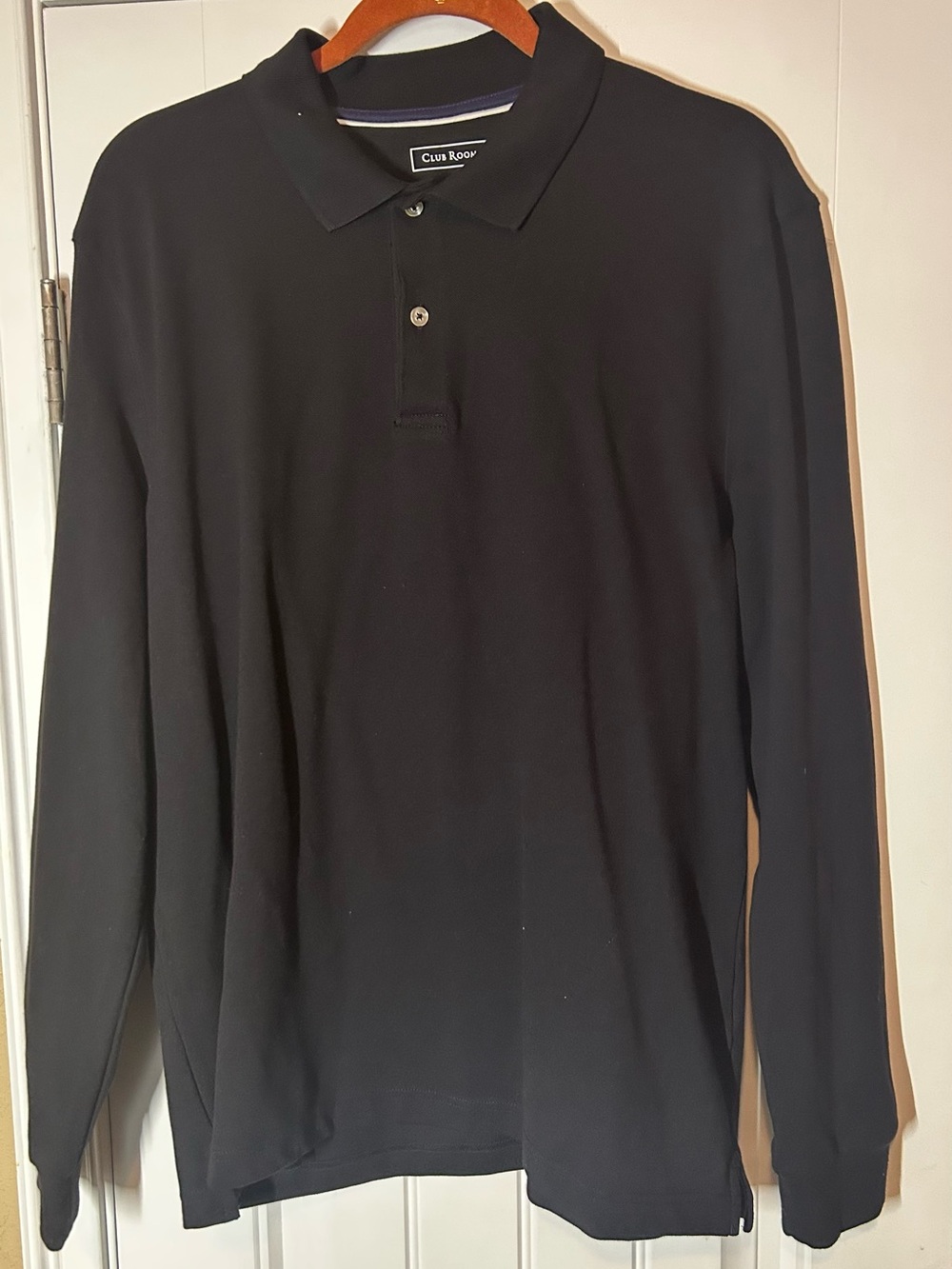 Club Room Men’s Long Sleeve Black Polo